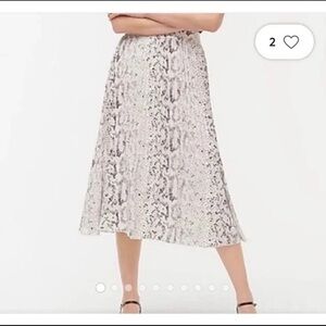 NWT J. Crew snake pleated skirt
